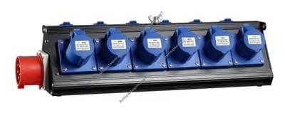 380V AC 50Hz Power Distribution Box 32A CEE 5Pin input，12x16A CEE 3Pin Output