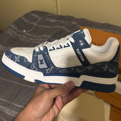 Louis Vuitton LV Trainer Blue/White Monogram Low Top Lace-Up Men s Sneakers