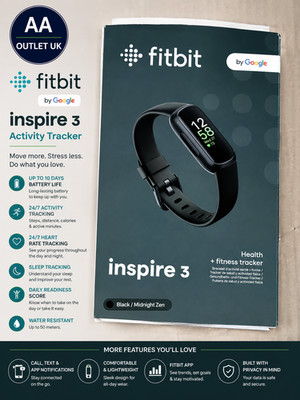 Google Fitbit Inspire 3 Aktivitätstracker bis zu 10 Tage Akkulaufzeit schwarz