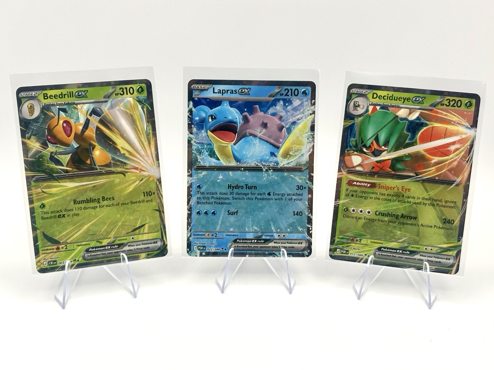 3x Pokemon Lapras ex 022/088 Perfect Order Mega Evolution + Beedrill + Decidueye