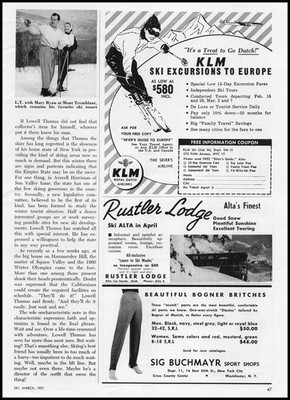 1957 Rustler Lodge Resort Hotel Photo Sandy Utah Snow Ski Alta In April Print Ad