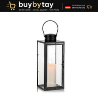 Laterne Outdoor Schwarz Wetterfest 35Cm Metall Grablaterne FüR Garten DraußEn