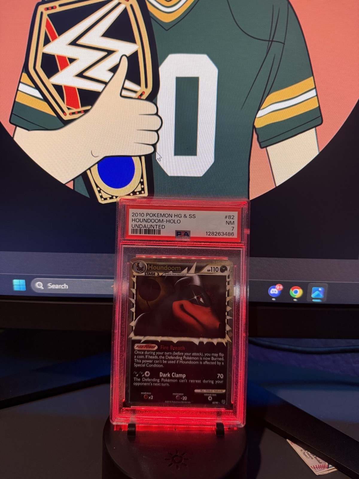 Pokemon Houndoom Prime Undaunted Holo Ultra Rare #82 PSA 7