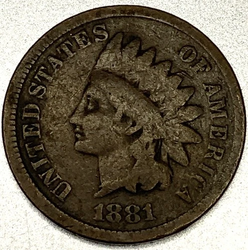 1881 Indian Head Cent VG Very Good Condition as pictured - ST207