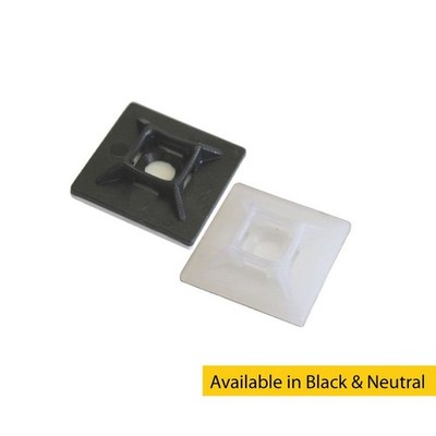 25 mm Kabelbindersockel in neutral & schwarz - 1 - 100er Pack - sichere Befestigung