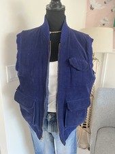 VINTAGE 1980 s St. John s Bay Corduroy Vest Jacket Lined Woman s Medium Blue Zip