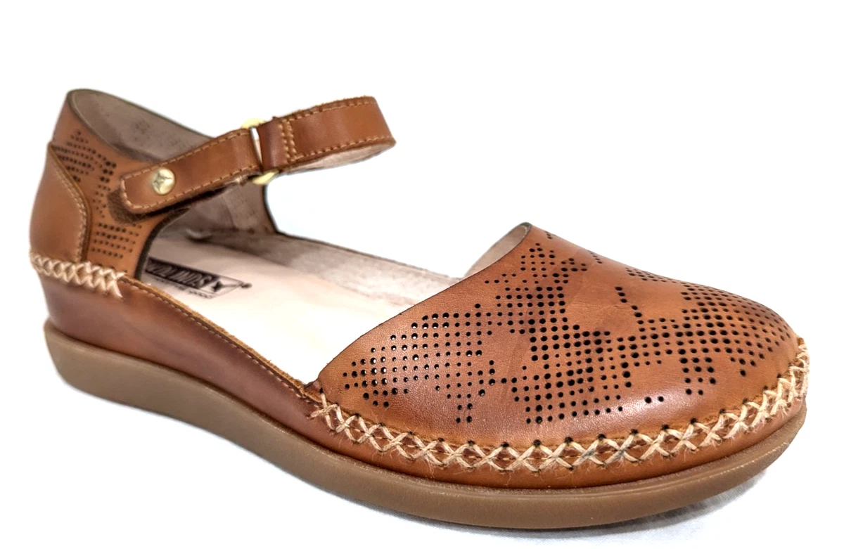 PIKOLINOS Tan Brown Leather Woven Cross-Strap Sandals Size 42/8.5 Women main image 4