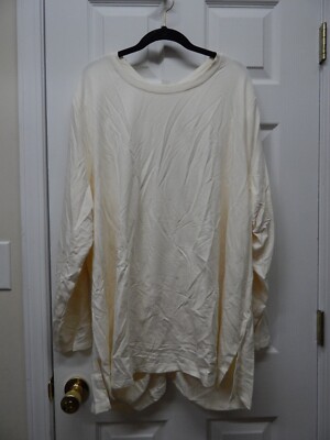 zuda Z-Knit Pullover w/ Ruched Back Detail-Cloud White-4X-NEW-A389263