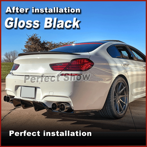 Glanz Schwarz Heckdiffusor Diffusor Stoßstangen Lippe Für BMW F06 F12 F13 M6 13+ - Picture 3 of 11