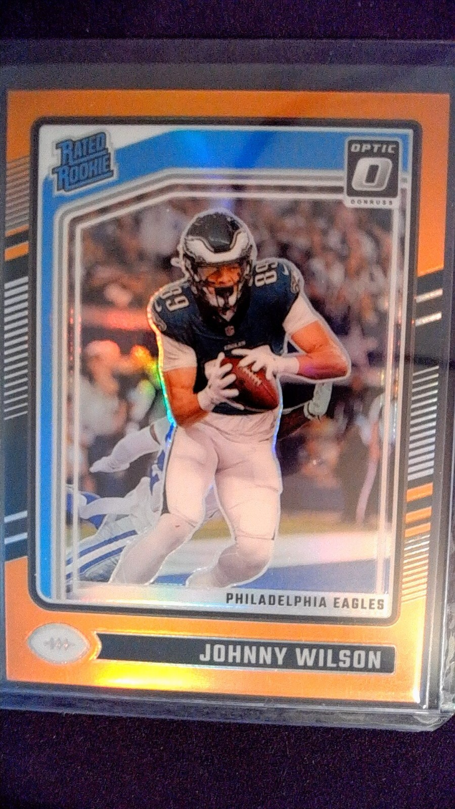 2024 Optic Football -Eagles Rated Rookie Card Johnny Wilson # 256 Orange 228/249