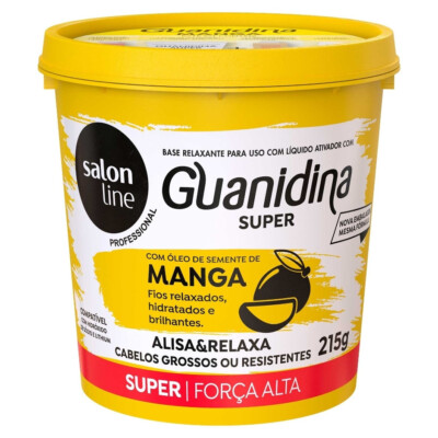 Salon Line Guanidina - Oleo Semente de Manga Super Forte Alisa e Relaxa 215Gr