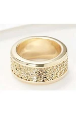 Italian Silver Margherita Band Ring Sterling Silver Gold Plated