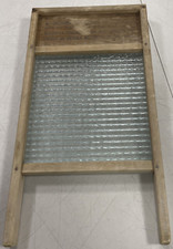 Antique Wood & Ribbed Glass Washboard Columbia Washboard Company