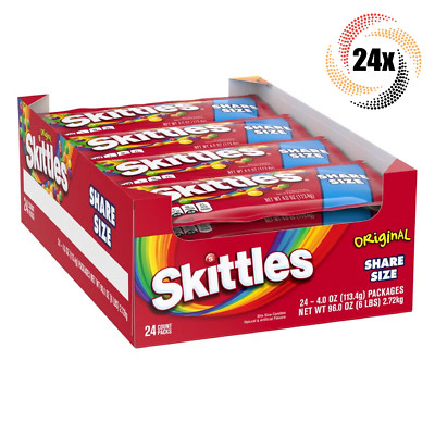 Full Box 24x Packs Skittles Original Assorted Bite Size King Size Candies | 4oz