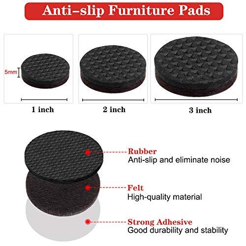 Non Slip Furniture Pads 38 Pcs1+2+3" Furniture Grippers Hardwood Floors Non Sk