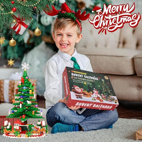 24 in 1 Advent Calendar 2024 Christmas Tree Building Set Boxes Countdown Block - Picture 6 of 7