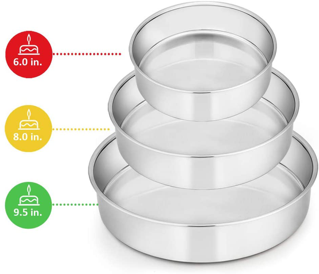 Stainless Steel Inch Layer Cake Pans S Set E-far Inch Cake Pan Set