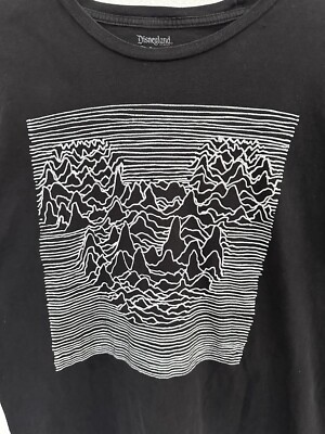 Rare Disney Joy Division Unknown Pleasures T-Shirt Size L.