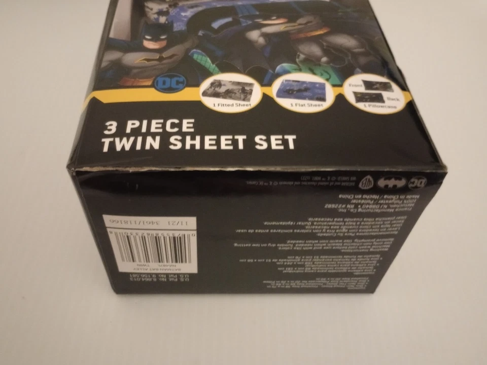 Juego de 3 hojas dobles de microfibra Batman DC Comics ¡NUEVO EN PAQUETE BATMAN! Foto 2 de 4