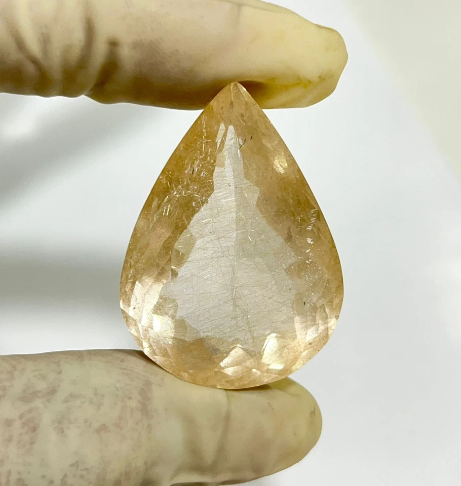 119 Cts Natural Faceted Rutilated Quartz Large Size Golden Rutile Loose Gemstone - Image 3 of 4