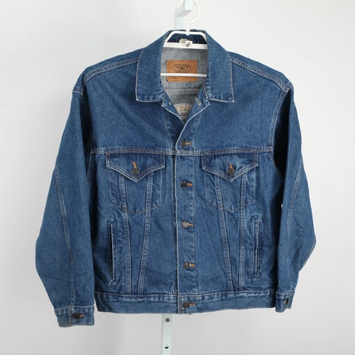 Vintage 1992 Caesar's Palace World Champion Holyfield Holmes Denim Jacket Mens L image 2
