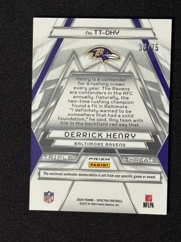 2024 Panin Spectra Derrick Henry Triple Threats TT-DHY 38/75 - Picture 2 of 2