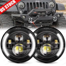 Pair 7 Round Led Headlights Halo Drl Turn Signal For Jeep Wrangler Jk Lj Tj Cj Pair 7 Round Led Headlights Halo Drl Turn Signal For Jeep Wrangler Jk Lj Tj Cj