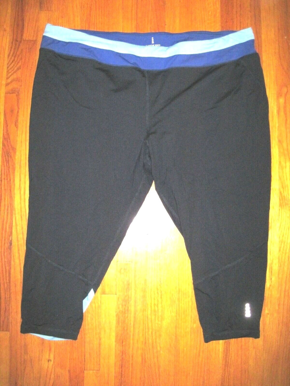 Plus Size Lands' End High Waist Navy Blue Capri Fitness Leggings Sz 3XL New