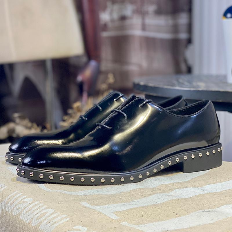 SAOLA Scarpe Oxford stringate uomo inglesi a punta eleganti business rivetti vera pelle