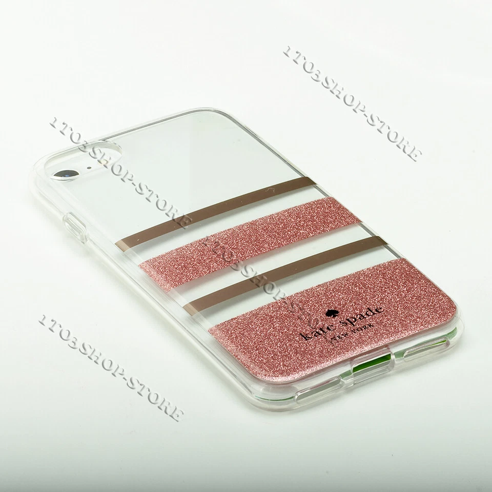 Kate Spade iPhone 7 / 8 iPhone SE 2020 Case - Charlotte Stripe Rose Gold Used - Image 3 of 4