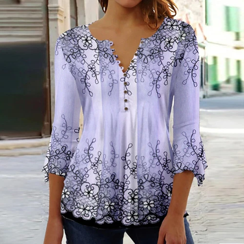 Plus Size Womens Summer Tops Blouse Ladies V Neck Short Sleeve Tee T-Shirts Tops - Picture 7 of 15