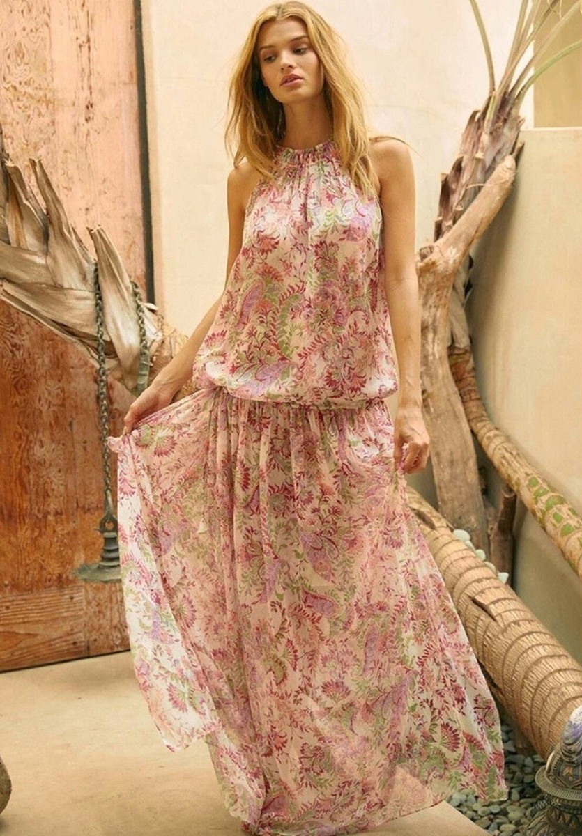 bohemian dresses los angeles Step into effortless elegance with the Amaris Charmeuse Dress. Featuring a  rich, tapestry-inspired print and a fluid silhouette, this piece captures  timeless sophistication with a modern edge. Designed in luxe charmeuse, it