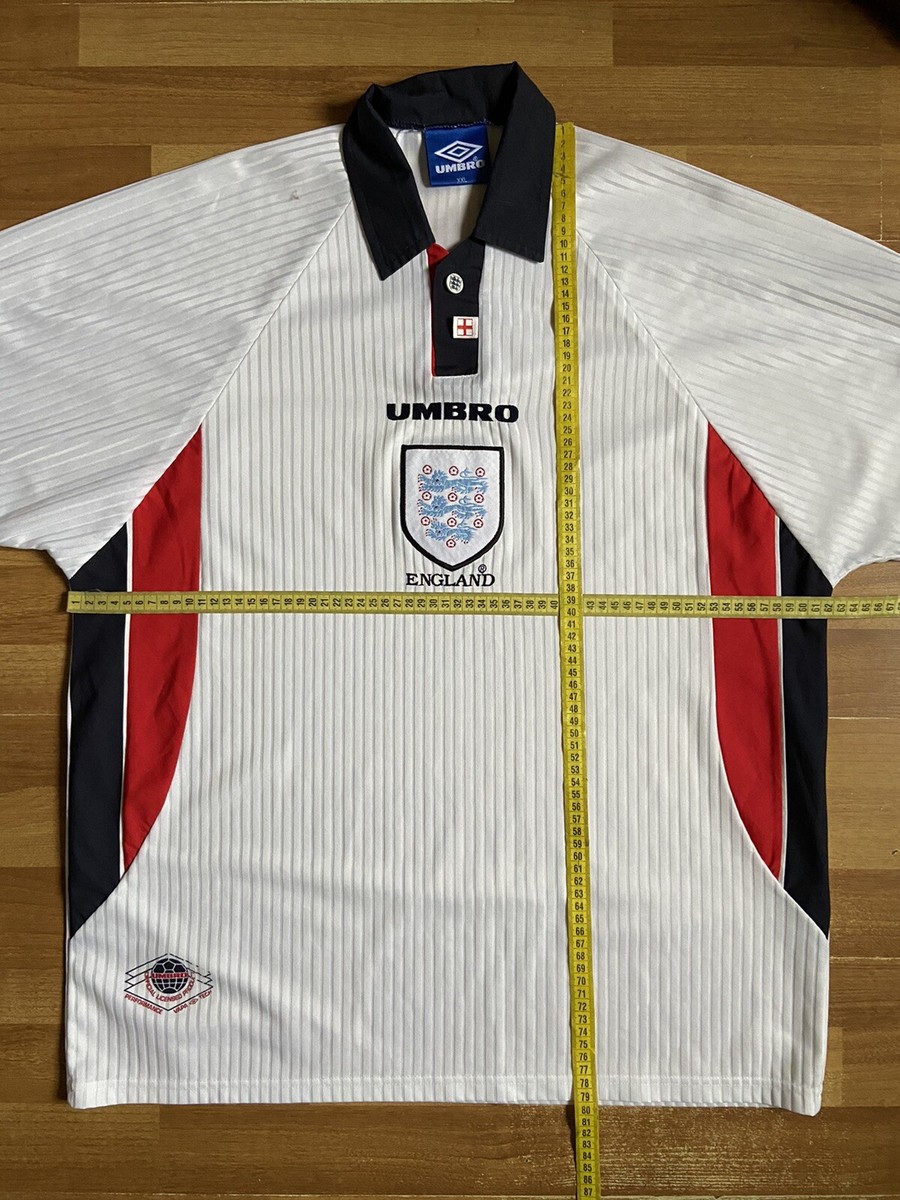 ENGLAND 1998 1999 HOME FOOTBALL SHIRT JERSEY LONG SLEEVE ENGLAND 1998 1999 HOME FOOTBALL SHIRT JERSEY LONG SLEEVE