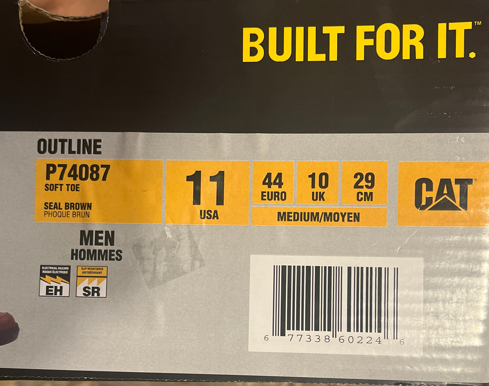 Men Caterpillar Outline Soft Toe Work Boot P74087 Seal Brown 11 usa eBay