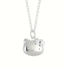Hello Kitty Silver Locket Jewelry Cat Animal Pendant Necklace