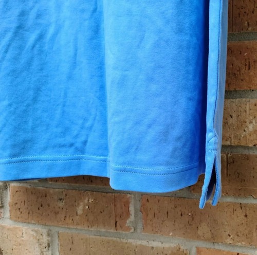 Kirkland Signature Men's Polo Shirt Short Sleeves Egyptian Cotton Blue Size M - Picture 5 of 13
