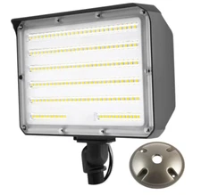 Dusk to Dawn Outdoor 100W LED Flood Light with Knuckle (Plate Included), 14000LM