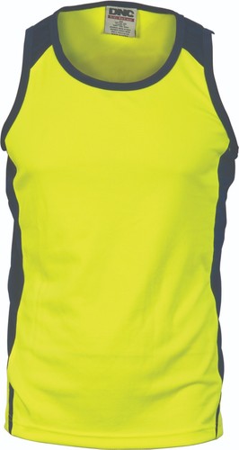 DNC Workwear Hi Vis Action Singlet Cool Breathe 100% Polyester Micromesh Fabric - Bild 3 von 5