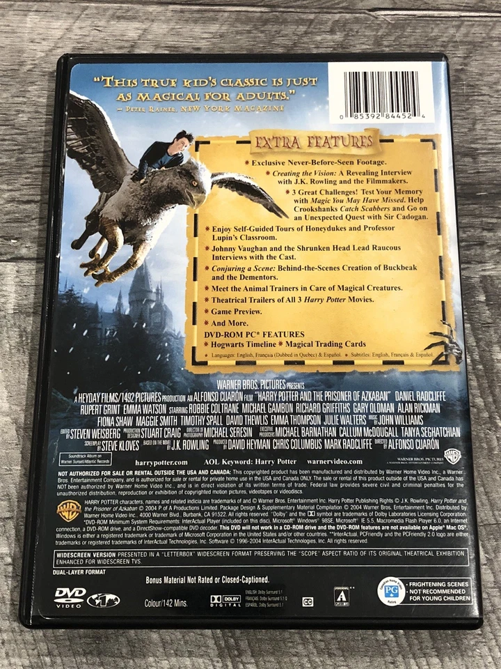 Harry Potter and the Prisoner of Azkaban (DVD, 2004, 2-Disc Set, Widescreen) - Image 2 of 3