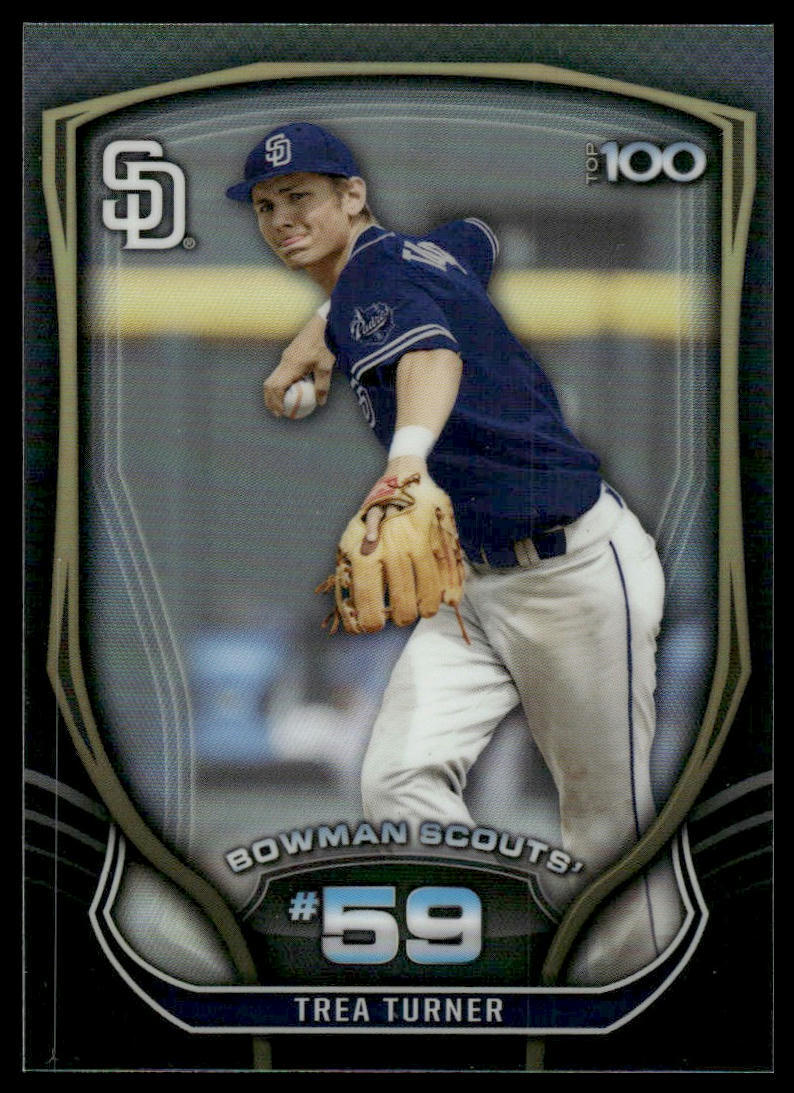 2015 Bowman #BTP-59 Trea Turner Bowman Scouts' Top 100 San Diego Padres