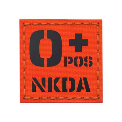 IR o+ blood type NKDA OPOS hi viz orange fluo morale tactical hook patch