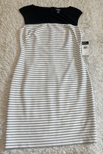 Chaps dress women size 6 Multi Colored Stripes MSRP $95