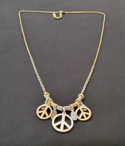Lucky Brand Multi-Colored Peace Drop Pendant Necklace