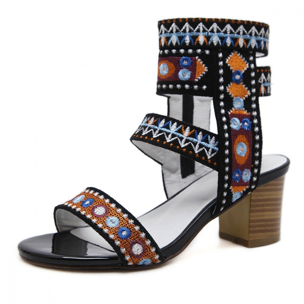 Zuecos Zapatillas 7CM Elegantes de Colores Plaza Sandalias Piel Sintético 1073