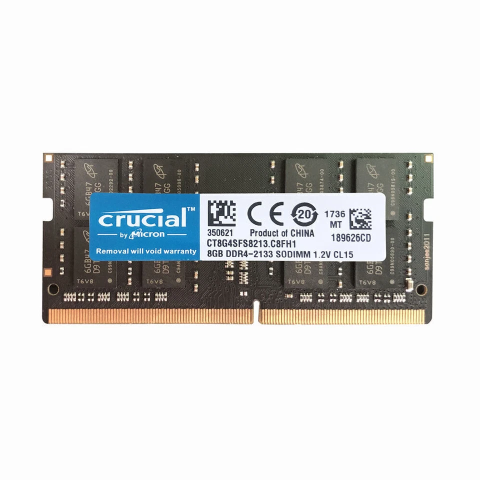 Crucial 8GB 2Rx8 PC4-2133P DDR4 17000Mhz SODIMM Laptop Memory Non Ecc 260Pin $6f - Image 2 of 4