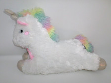 FAO Schwarz Glow Brights Unicorn Plush Lights Up and Makes Sounds 16"