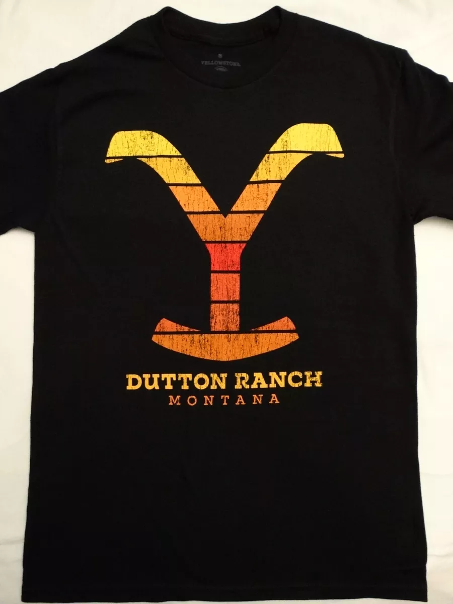 Yellowstone TV Show Dutton Ranch Gradient Yellowstone Logo T-Shirt