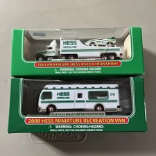 Hess Miniature 2008 Recreation Van & 2001 racer transport NIB