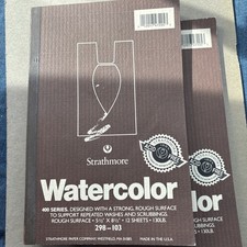 Strathmore 298-103 400 Series Watercolor Pad, 5.5"x8.5", 12 Sheets , White