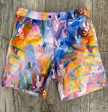 Psycho Bunny Youth XL 18-20 TG Swim Trunks Shorts Multicolor Bunnies Skeletons
